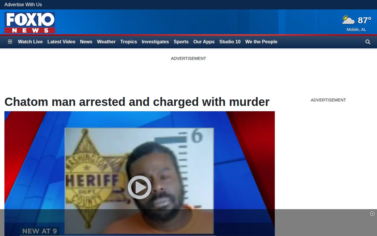 FOX10 Washington County arrest news headline and attribution